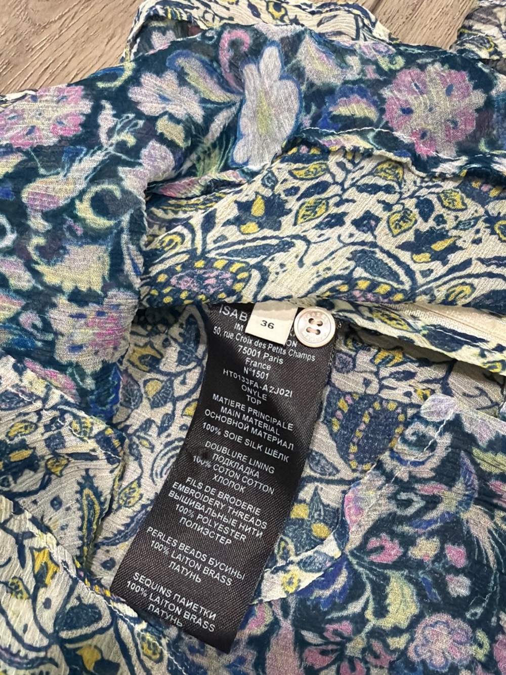 Isabel Marant Onyle embellished cutout silk chiffon top - Picture 6 of 9